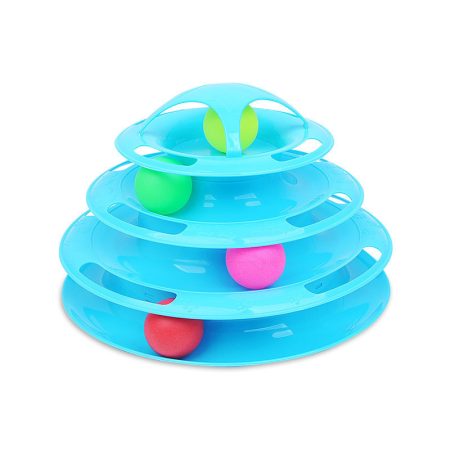 Turntable Track 4 Layers Tower with Ball Cat Toys